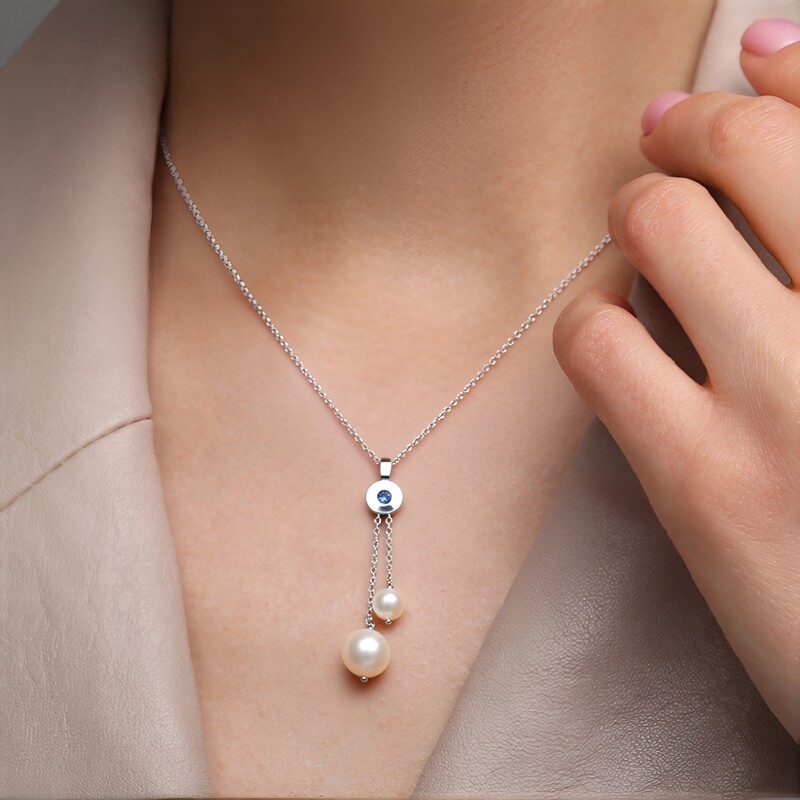 Ciondolo in argento con Perla d'Acqua Dolce Bianca (Michelle Albala)