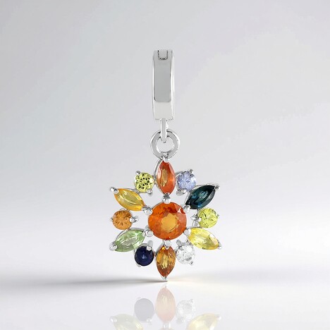 Ciondolo in argento con Zaffiro Fancy