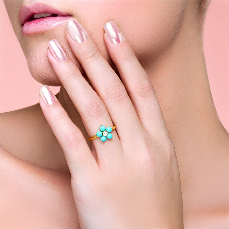 Anello in argento con Turchese Sleeping Beauty (Faszination Türkis)