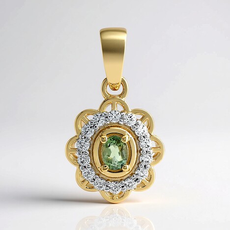 Ciondolo in oro con Tanzanite Verde (non riscaldata)
