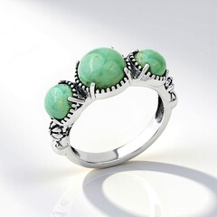 Anello in argento con Turchese Verde