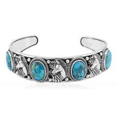 Zilveren armband met Blauwe Kingman Mohave Turkooisen (Jones Lee)