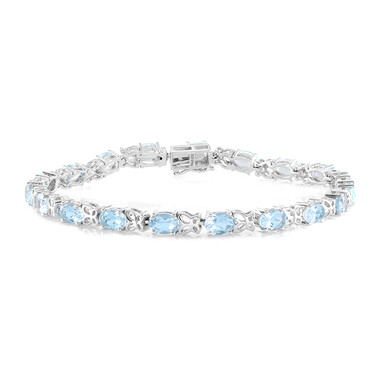 Himmelblauer Topas-Silberarmband