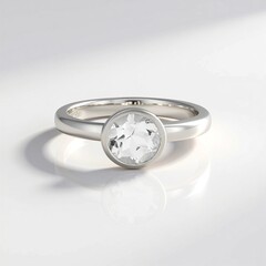 Anello in argento con Topazio Bianco