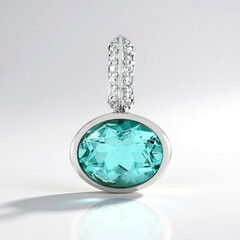 Ciondolo in argento con Quarzo color paraiba (MONOSONO COLLECTION)