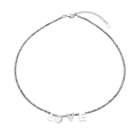 Collana in argento con Ematite Argentata