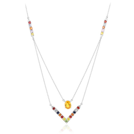 Collana in oro con Zaffiro Arancione Ban Ka Cha