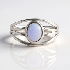 Anello in argento con Opale Australiano