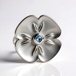 Charm in argento con Topazio Blu Svizzero (Annette)