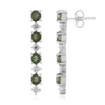 Pendientes en plata con Moldavita