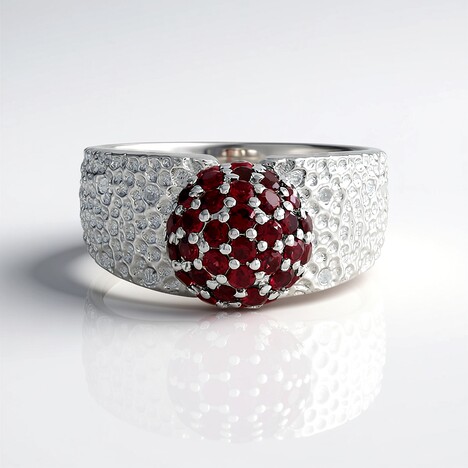 Anello in argento con Spinello Rosso (de Melo Essence)