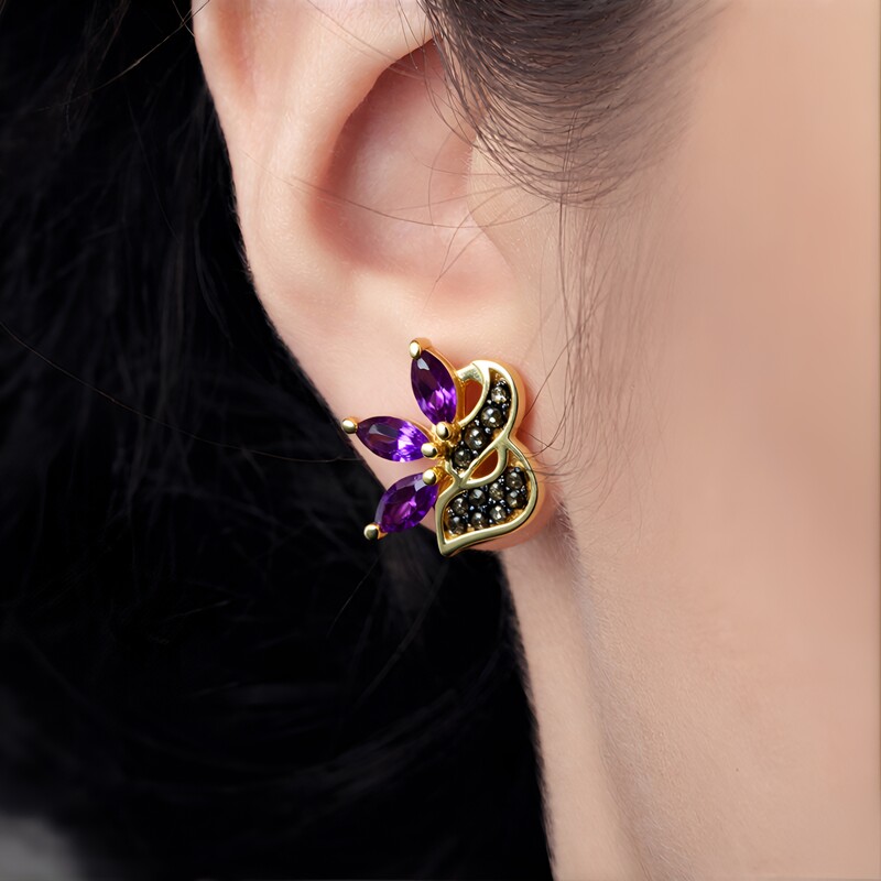 Amethyst-Silberohrringe