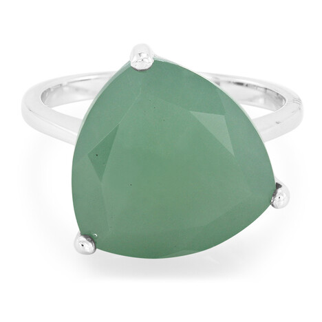 Green Chalcedony Silver Ring