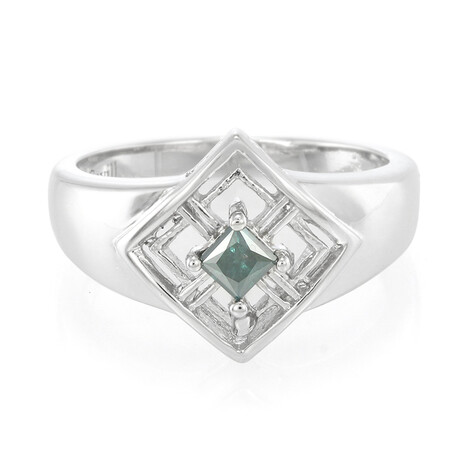 Bague en argent et Diamant fantaisie