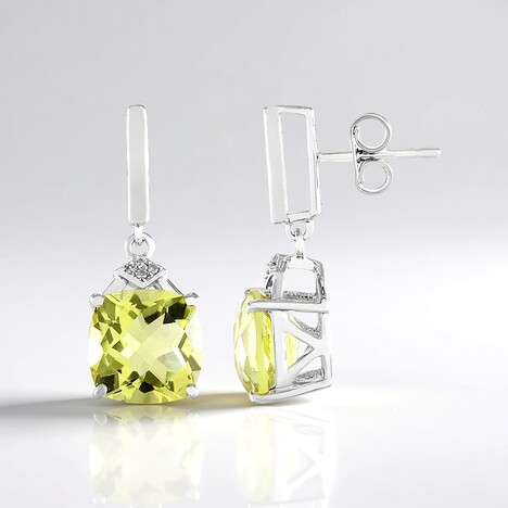 Orecchini in argento con Quarzo Limone