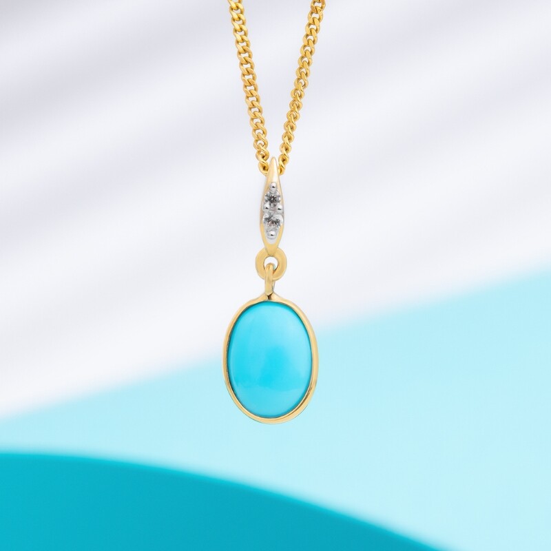 Sleeping Beauty-Türkis-Goldanhänger