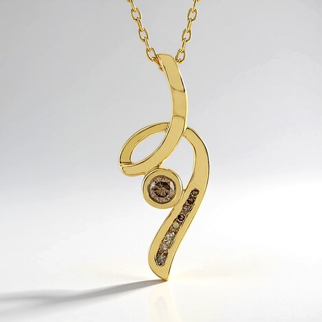 Collier en argent et Diamant champagne I3