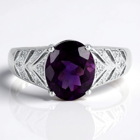 Anello in argento con Ametista Siberiana