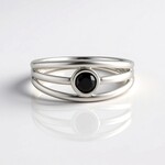 Anello in argento con Diamante Nero (de Melo Essence)