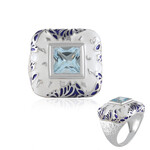 Anello in argento con Topazio Blu Cielo (Adela Silber)