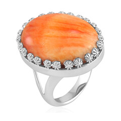 Orange Stachelauster-Silberring