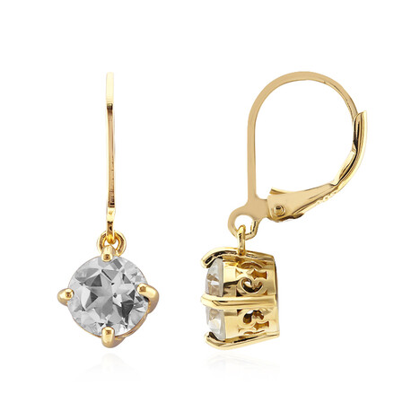 Weißer Topas-Silberohrringe