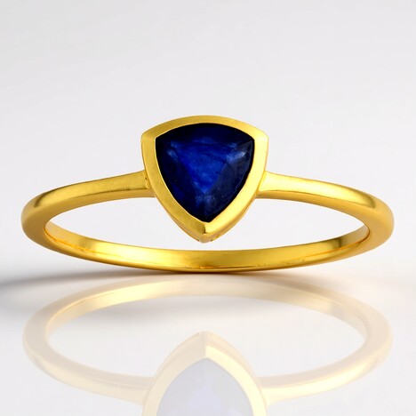 Anello in argento con Zaffiro Blu del Madagascar