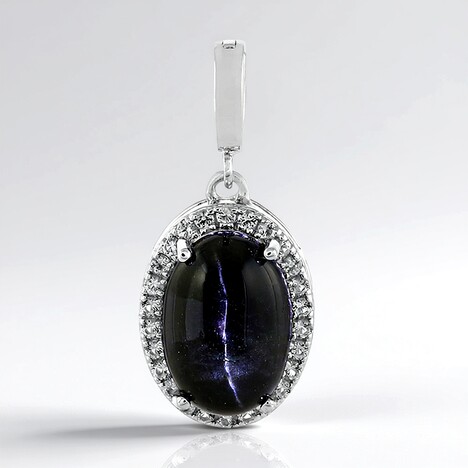 Ciondolo in argento con Diopside Stellato d'India