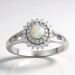 Bague en argent et Opale d'Australie
