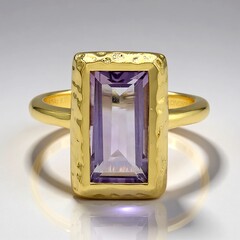Anello in argento con Ametista Rose de France