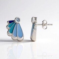 Pendientes en plata con Topacio azul cielo (Adela Silber)