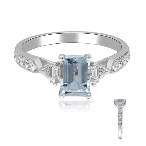 Anello in oro con Acquamarina Brasiliana AAA (AMAYANI)