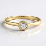 Anello in oro con Diamante IF (G) (de Melo Gold)