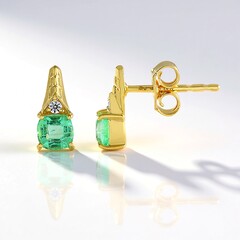 Orecchini in argento con Smeraldo Colombiano