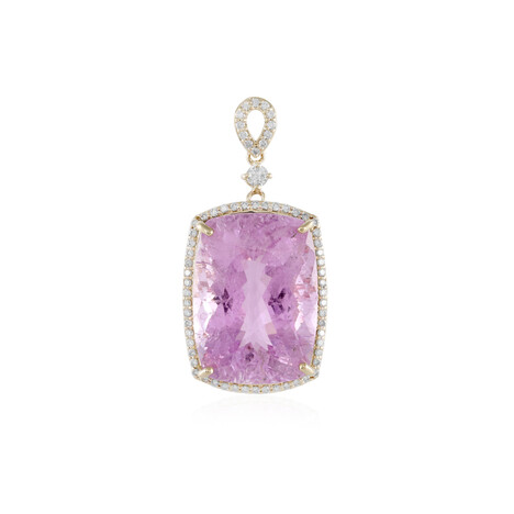 14K AAA Brazilian Kunzite Gold Pendant (AMAYANI)