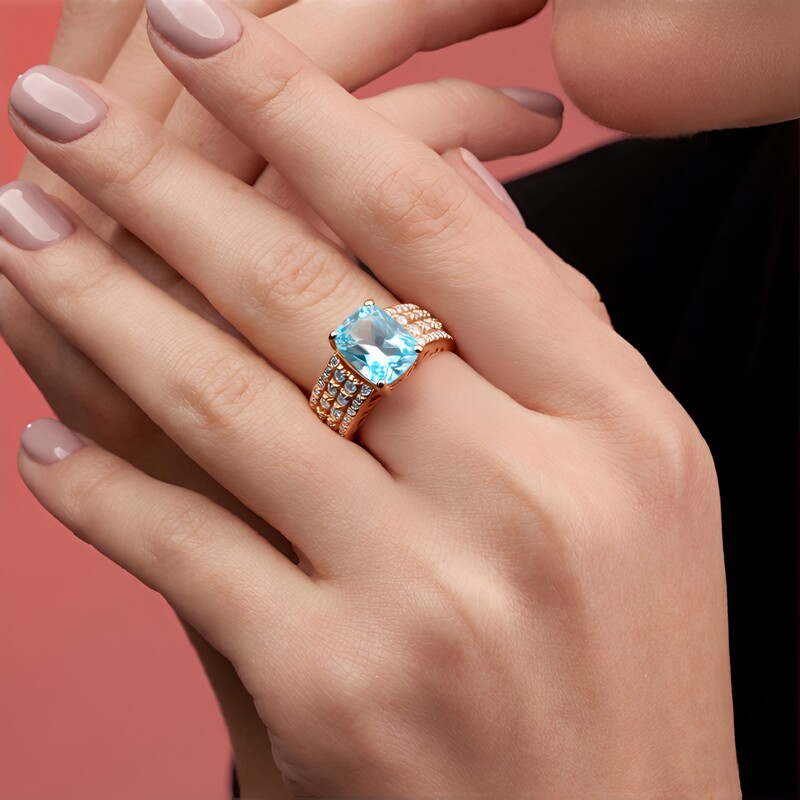 Sky Blue Topaz Silver Ring