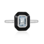 Zilveren ring met een Braziliaanse Aquamarijn
