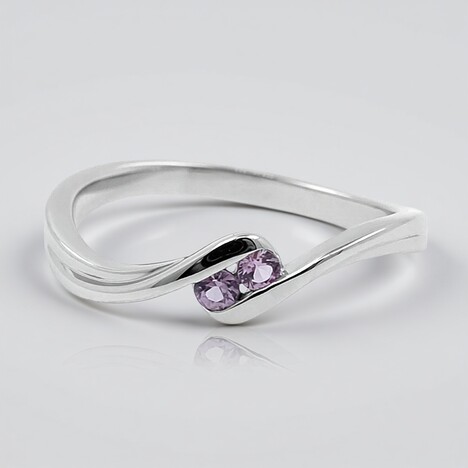 Anello in argento con Zaffiro Ceylon Porpora (non riscaldato)