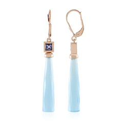 Orecchini in argento con Calcedonio Blu (KM by Juwelo)