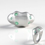 Anello in argento con Smeraldo Colombiano (SAELOCANA)