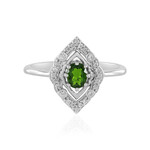 Bague en argent et Diopside de Russie