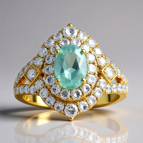Anello in oro con Tormalina Paraíba (CIRARI)