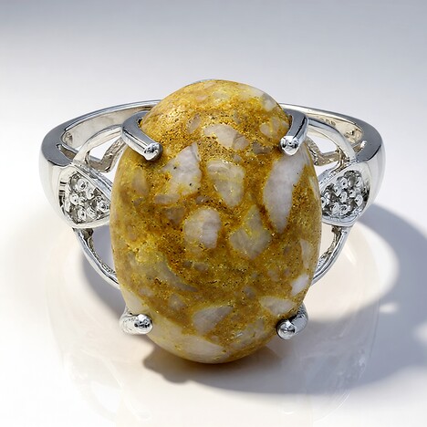 Bague en argent et Quartz Dinosaure