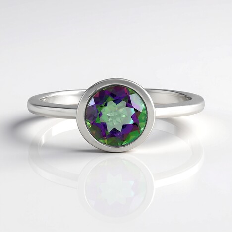 Anello in argento con Topazio Mistico