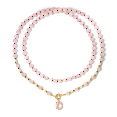 Collar en plata con Cuarzo rosa