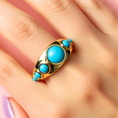Anillo en plata con Turquesa bella durmiente