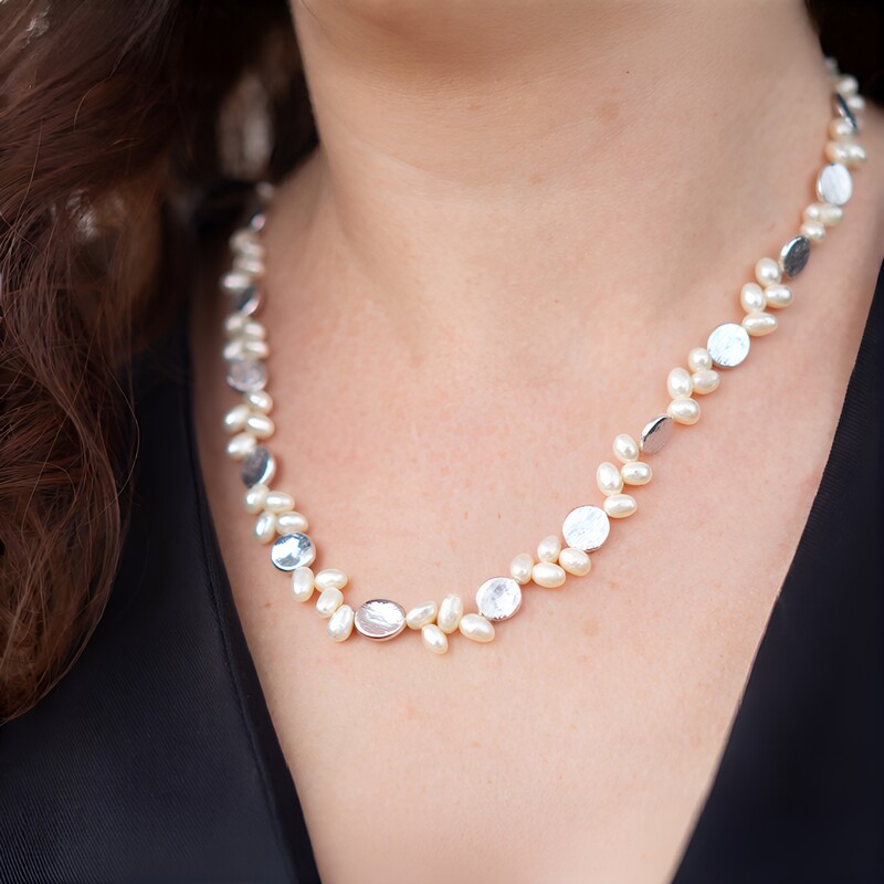 Collar en plata con Perla Keshi (TPC)