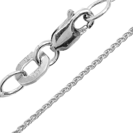 375er Weißgold-Zopfkette - 45 cm - 1,3 g