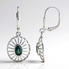 Orecchini in argento con Zaffiro Petrolio
