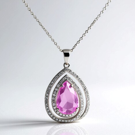 Collana in argento con Quarzo Lilla